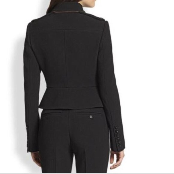 Burberry Prorsum Black and Tan Tailored Peplum Jacket  BRAND NEW!!! AUTHENTIC - Picture 5 of 15